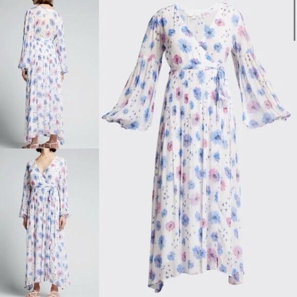 NWT LoveShackFancy Bevelyn Blouson-Sleeve Floral Maxi Dress Size 4 $695 MSRP - Picture 4 of 11